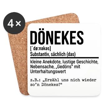 Dönekes Ruhrpott Dialekt, Ruhrgebiet Slang, Hoodie - Untersetzer (4er-Set) - Weiß - Vorne