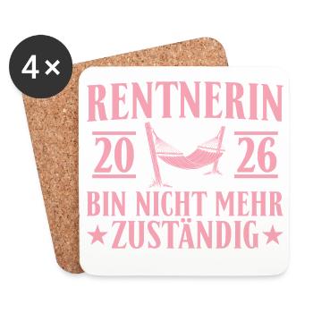 Pensioner 2026 - No longer responsible gift - Coasters (set of 4) - white - Front