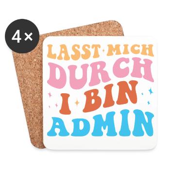 Lass Mich Durch Admin Retro Techniker Administrato - Untersetzer (4er-Set) - Weiß - Vorne