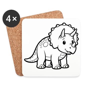 Baby Triceratops - Coasters (set of 4) - white - Front