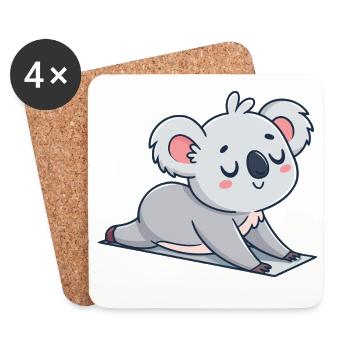 Soft Koala Resting on Carpet - Coasters (set of 4) - white - Front