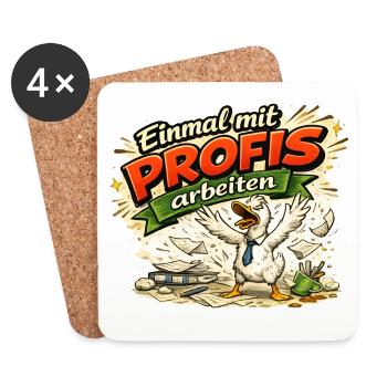 Einmal mit Profis arbeiten - Untersetzer (4er-Set) - Weiß - Vorne