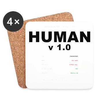 HUMAN V1.0 SPECS - Coasters (set of 4) - white - Front
