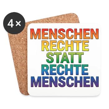 Menschenrechte Spruch für Aktivisten & Demos - Untersetzer (4er-Set) - Weiß - Vorne