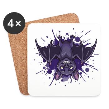 Nachtfledermaus Lila Splash - Untersetzer (4er-Set) - Weiß - Vorne