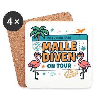 Malle Divas On Tour Women's Flamingo Mallorca Party - Coasters (set of 4) - white - Front