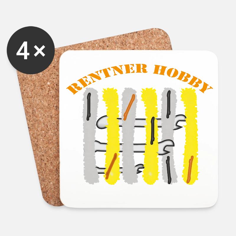 Rentner Hobby Werkzeug - Untersetzer (4er-Set) - Weiß