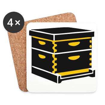 Bienenstock Beute Imkerei Bienenhaus Imker - Untersetzer (4er-Set) - Weiß - Vorne