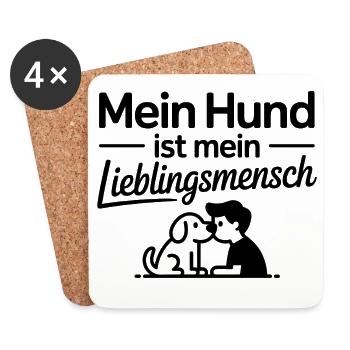 Mein Hund ist mein Lieblingsmensch - Untersetzer (4er-Set) - Weiß - Vorne
