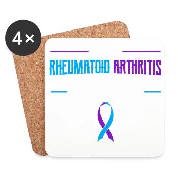 Rheumatoid Warrior Ribbon - Coasters (set of 4) - white - Front