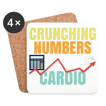 Counting Numbers Is My Cardio Crunching Numbers - Coasters (set of 4) - white - Front