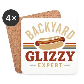Humour de hot-dog barbecue amateur de saucisses - Dessous de verre (lot de 4) - blanc - Devant