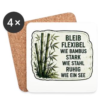 Stark wie Stahl. Ruhig wie ein See. - Untersetzer (4er-Set) - Weiß - Vorne