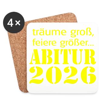 Abitur 2026: Träume  - Untersetzer (4er-Set) - Weiß - Vorne