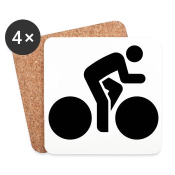 Radsportler, Fahrrad, Fahrradtour, Rennrad - Untersetzer (4er-Set) - Weiß - Vorne