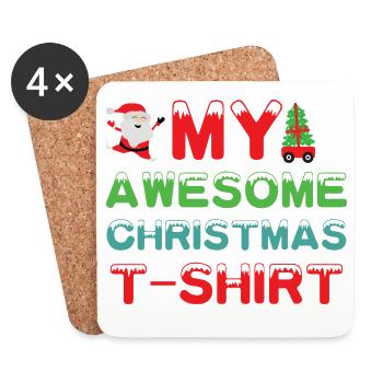 Awesome Christmas shirt - Untersetzer (4er-Set) - Weiß - Vorne