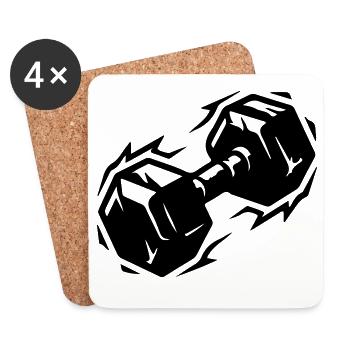 Dumbbell icon - Coasters (set of 4) - white - Front