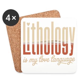 Literhology: Love Language Typography - Coasters (set of 4) - white - Front