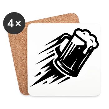 Bière Verre Symbole Bière de blé - Dessous de verre (lot de 4) - blanc - Devant