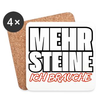 Mehr Klemmbausteine Ich Brauche Typo Statement - Untersetzer (4er-Set) - Weiß - Vorne