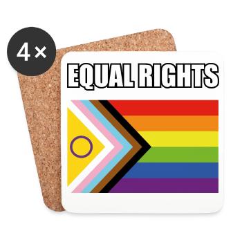 Gleichberechtigte inklusive Pride-Flagge - Untersetzer (4er-Set) - Weiß - Vorne