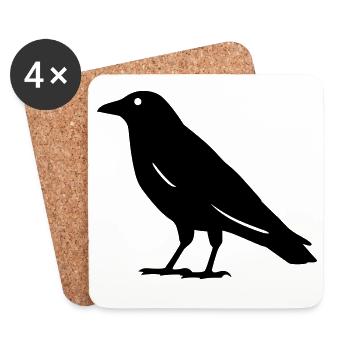 crow - Coasters (set of 4) - white - Front