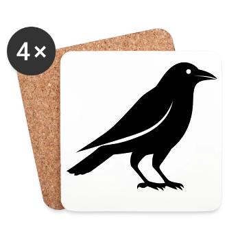 crow - Coasters (set of 4) - white - Front