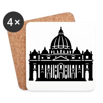 Basilique Saint-Pierre - Dessous de verre (lot de 4) - blanc - Devant