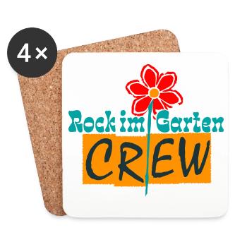 Rock in the Garden Crew – Jardinier Flowers Design - Dessous de verre (lot de 4) - blanc - Devant