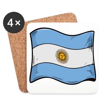 Art du drapeau solaire argentin - Dessous de verre (lot de 4) - blanc - Devant