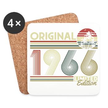 Anniversaire original vintage rétro vintage de 1966 - Dessous de verre (lot de 4) - blanc - Devant