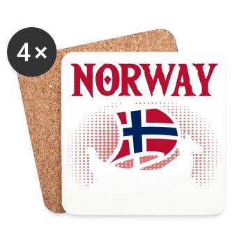 Vacances en Norvège dans les fjords de Norge Voyage en Scandinavie - Dessous de verre (lot de 4) - blanc - Devant