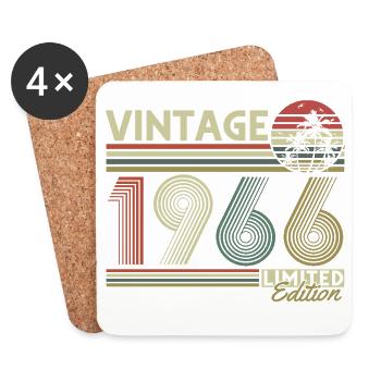 Vintage 1966 Vintage Birthday Gift Retro - Coasters (set of 4) - white - Front