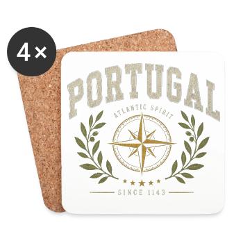 Emblème de l’Esprit Atlantique du Portugal - Dessous de verre (lot de 4) - blanc - Devant