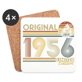Original 1956 Vintage Jahrgang Geburtstag Geschenk - Untersetzer (4er-Set) - Weiß - Vorne