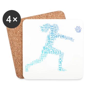 Les joueurs de baseball et le poing s’accordent ensemble - Dessous de verre (lot de 4) - blanc - Devant
