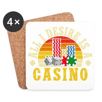 Gambling Fan All I Desire Is A Casino - Coasters (set of 4) - white - Front