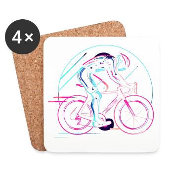 Cyclist Steampunk - Coasters (set of 4) - white - Front