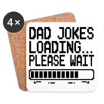 Dad Jokes Loading Pixel Humor - Untersetzer (4er-Set) - Weiß - Vorne