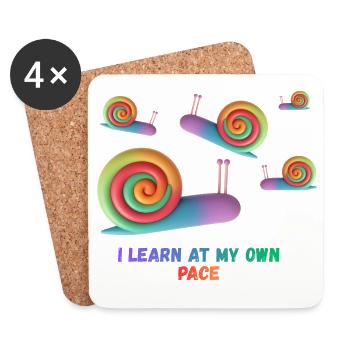 I learn at my own pace - Coasters (set of 4) - white - Front