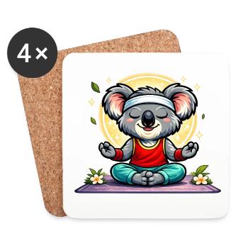 Süßer Koala beim Yoga - Untersetzer (4er-Set) - Weiß - Vorne