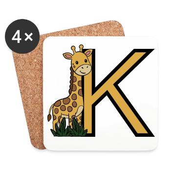 Giraffe Letter K - Coasters (set of 4) - white - Front