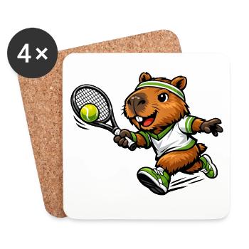 koala, poker, pokerspiel, spielkarten, pokerchips, - Untersetzer (4er-Set) - Weiß - Vorne