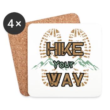 Hike Your Way Wandern Berge Outdoor Geschenk - Untersetzer (4er-Set) - Weiß - Vorne