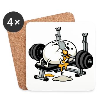 Egg Bodybuilder | Humor-Bodybuilding - Untersetzer (4er-Set) - Weiß - Vorne