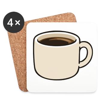 Minimalistische Kaffeetasse Cartoon-Illustration - Untersetzer (4er-Set) - Weiß - Vorne