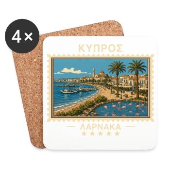 Zypern Larnaka Vintage Reisemarke - Untersetzer (4er-Set) - Weiß - Vorne