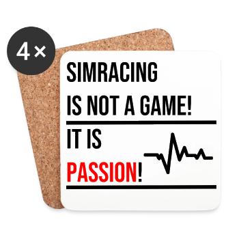 Simracing is not a Game - Coasters (set of 4) - white - Front