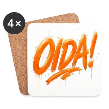 Oida ! – Conception de pinceaux à graffiti - Dessous de verre (lot de 4) - blanc - Devant