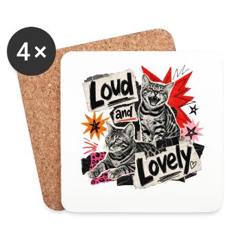 Naughty & Loud Bengal Cat - Coasters (set of 4) - white - Front